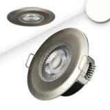 LED Einbaustrahler PC68 IP44, brushed, 5W, 38°, neutralweiß, 3 Stufen dimmbar, korrosionsbeständig