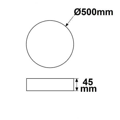 LED Deckenleuchte PRO weiß 36W rund DN500 ColorSwitch 2700|3000|4000K dimmbar - Beleuchtung