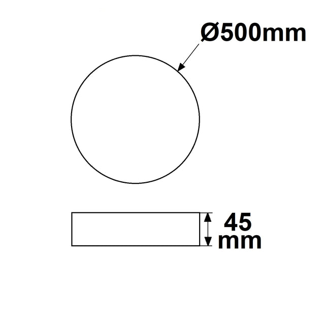 LED Deckenleuchte PRO schwarz 36W rund DN500 ColorSwitch 2700|3000|4000K dimmbar - Beleuchtung