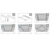 Aufbaurahmen weiß RAL 9016, Höhe 7cm, für LED Panels 300x1200, steckbare Schnellmontage