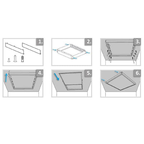 Aufbaurahmen weiß RAL 9016, Höhe 7cm, für LED Panels 300x1200, steckbare Schnellmontage