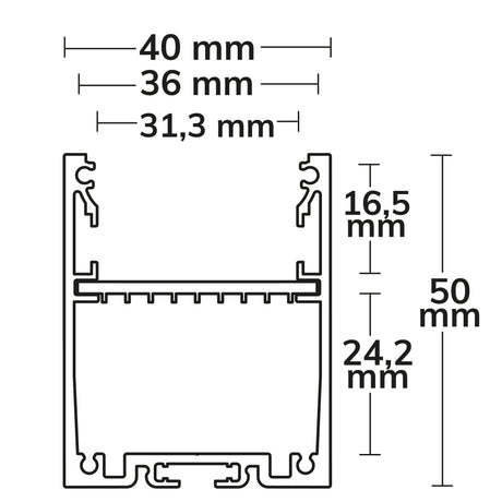 LED Aufbauprofil LAMP30 V1 Aluminium silber pulverbeschichtet 200cm - Beleuchtung