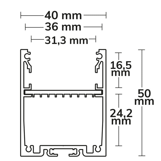 LED Aufbauprofil LAMP30 V1 Aluminium silber pulverbeschichtet 200cm - Beleuchtung