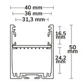 LED Aufbauprofil LAMP30 V1 Aluminium weiß RAL 9003 200cm - Beleuchtung
