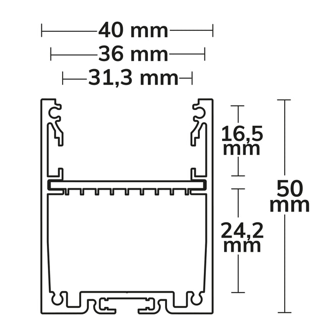 LED Aufbauprofil LAMP30 V1 Aluminium weiß RAL 9003 200cm - Beleuchtung