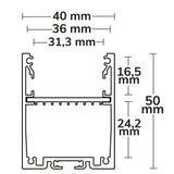 LED Aufbauprofil LAMP30 V1 Aluminium schwarz RAL 9005 200cm - Beleuchtung