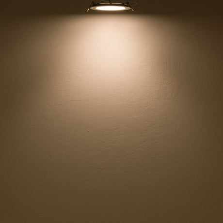 LED Downlight, 12W, rund, ultraflach, blendungsreduziert, weiß, warmweiß, dimmbar CRI90