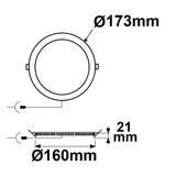 LED Downlight 12W rund ultraflach blendungsreduziert weiß neutralweiß dimmbar CRI90 - Beleuchtung