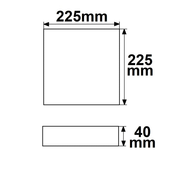LED Deckenleuchte PRO weiß 24W eckig 225x225mm ColorSwitch 2700|3000|4000K dimmbar - Beleuchtung