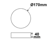 LED Deckenleuchte PRO schwarz 15W rund DN170 ColorSwitch 2700|3000|4000K dimmbar - Beleuchtung