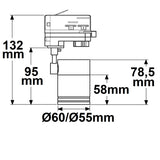 3-Phasen Schienen-Adapter Mini für GU10-Spots schwarz matt - Beleuchtung