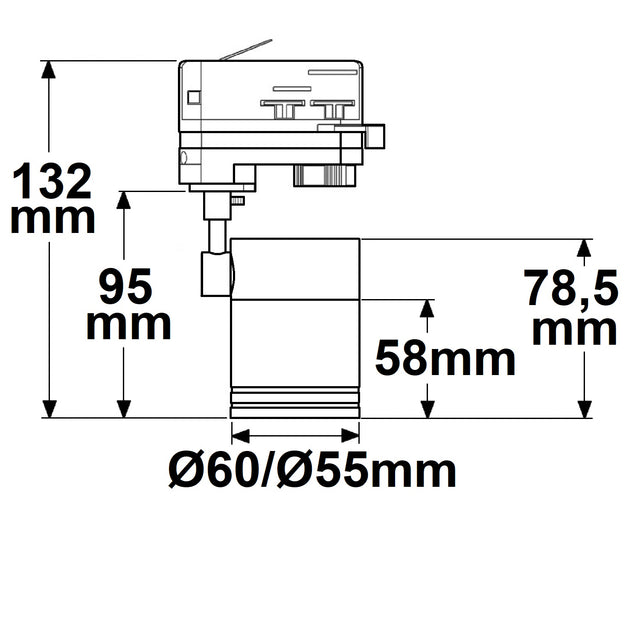 3-Phasen Schienen-Adapter Mini für GU10-Spots schwarz matt - Beleuchtung