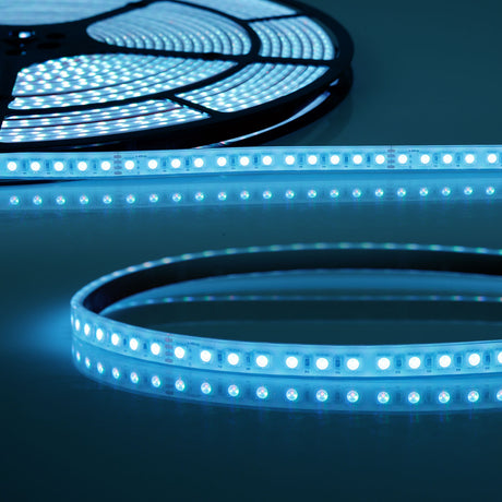 Trennstelle: 125mm mit je 12 SMD | Pitch (Lichtpunkt Mitte-Mitte): 10,42mm | 1 Einheit (Rolle) = 20m | max. Flexbandlänge pro Einspeisung: 20m | Längentoleranz + Wärmeausdehnung: 1% | kein Kühlprofil erforderlich | inkl. 3M VHB Klebeband | Untergrund vor dem Ankleben reinigen und entfetten! Nicht wieder ablösen! | Silikon Verguss | Es passen die Verbinder der Gruppe: O1-412 | BESONDERHEIT: Anschlusskabel einseitig