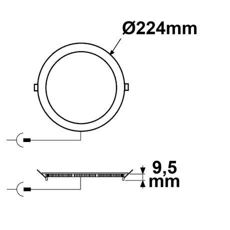 LED Downlight 18W rund ultraflach weiß 225mm ColorSwitch 3000|3500|4000K dimmbar - Beleuchtung
