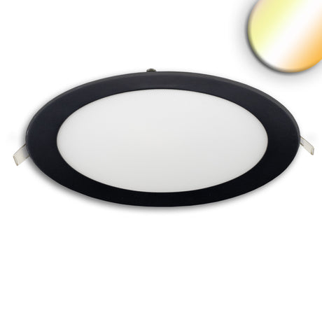 LED Downlight 18W rund ultraflach schwarz 225mm ColorSwitch 3000|3500|4000K dimmbar - Beleuchtung