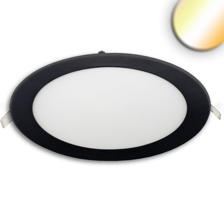 LED Downlight 24W rund ultraflach schwarz 300mm ColorSwitch 3000|3500|4000K dimmbar - Beleuchtung