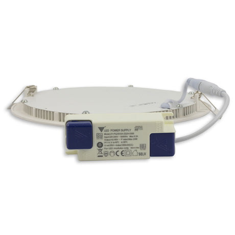 LED Downlight 24W rund ultraflach schwarz 300mm ColorSwitch 3000|3500|4000K dimmbar - Beleuchtung