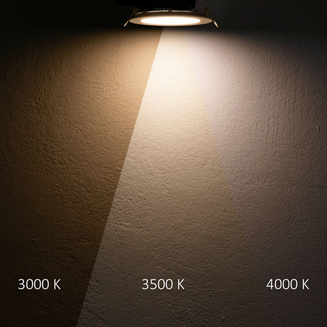 LED Downlight 24W rund ultraflach schwarz 300mm ColorSwitch 3000|3500|4000K dimmbar - Beleuchtung