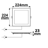 LED Downlight 18W eckig ultraflach weiß 225x225mm ColorSwitch 3000|3500|4000K dimmbar - Beleuchtung