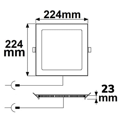 LED Downlight 18W eckig ultraflach weiß 225x225mm ColorSwitch 3000|3500|4000K dimmbar - Beleuchtung