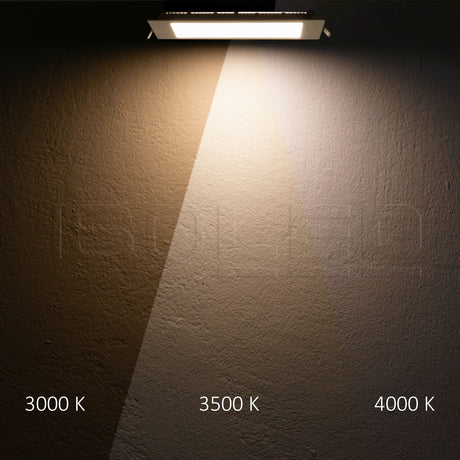 LED Downlight 18W eckig ultraflach schwarz 225x225mm ColorSwitch 3000|3500|4000K dimmbar - Beleuchtung
