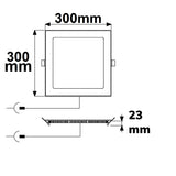 LED Downlight 24W eckig ultraflach weiß 300x300mm ColorSwitch 3000|3500|4000K dimmbar - Beleuchtung