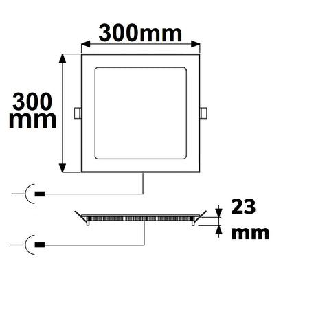 LED Downlight 24W eckig ultraflach schwarz 300x300mm ColorSwitch 3000|3500|4000K dimmbar - Beleuchtung