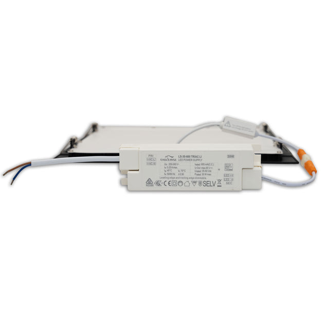 LED Downlight 24W eckig ultraflach schwarz 300x300mm ColorSwitch 3000|3500|4000K dimmbar - Beleuchtung