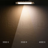 LED Downlight 24W eckig ultraflach schwarz 300x300mm ColorSwitch 3000|3500|4000K dimmbar - Beleuchtung