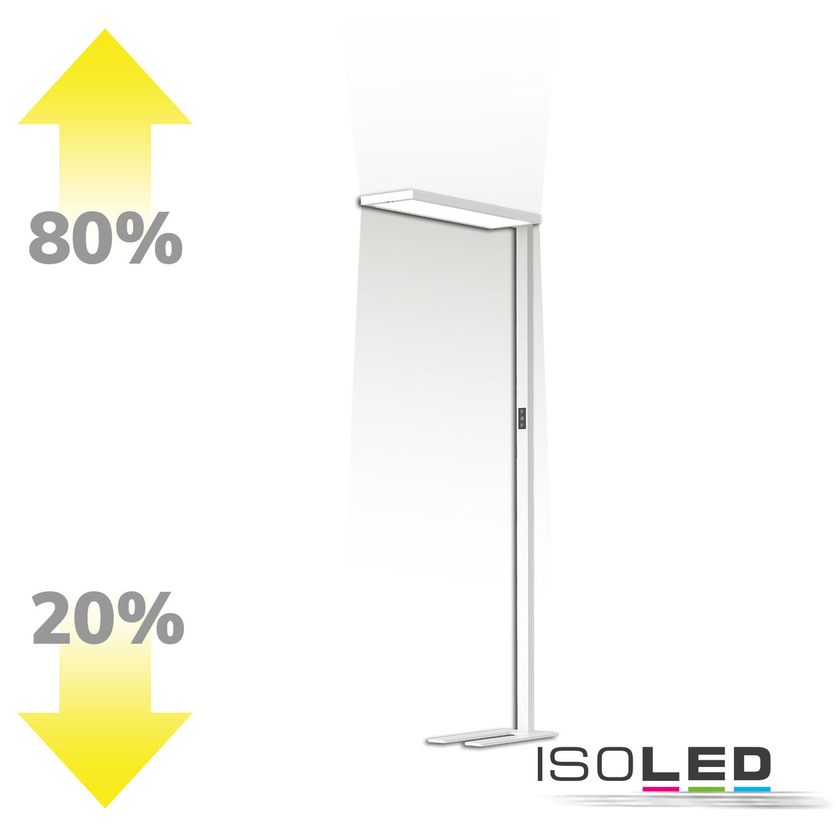 LED Office Pro Stehleuchte Up&Down 80W + 20W Weiß UGR<19 neutralweiß Touch-Dimm - Beleuchtung