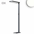 LED Office Pro Stehleuchte Up&Down 80W + 20W schwarz UGR<19 neutralweiß Touch-Dimm CH-Stecker - Beleuchtung