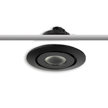 LED Einbauleuchte MiniAMP schwarz 3W 12V DC warmweiß dimmbar 100cm Kabel - Beleuchtung