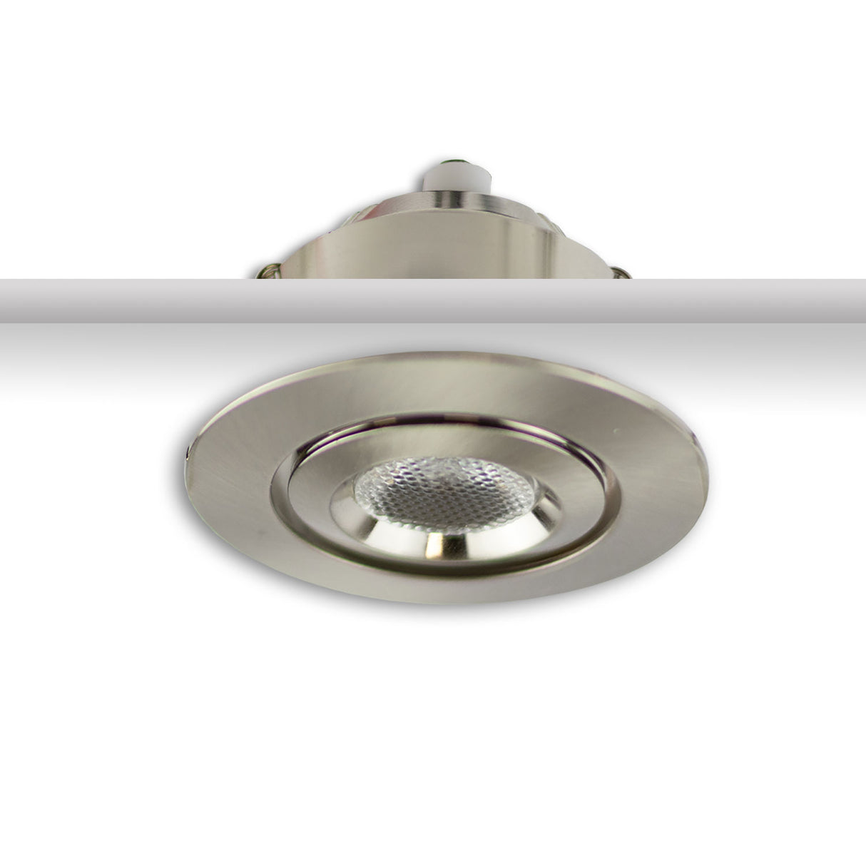 LED Einbauleuchte MiniAMP Alu gebürstet 3W 12V DC warmweiß dimmbar 100cm Kabel - Beleuchtung