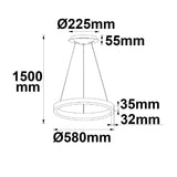 LED Hängeleuchte Orbit 580 weiß 48W rund ColorSwitch 3000|3500|4000K dimmbar - Beleuchtung