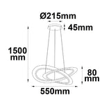 LED Hängeleuchte Design 600 schwarz 40W rund 3000K dimmbar - Beleuchtung