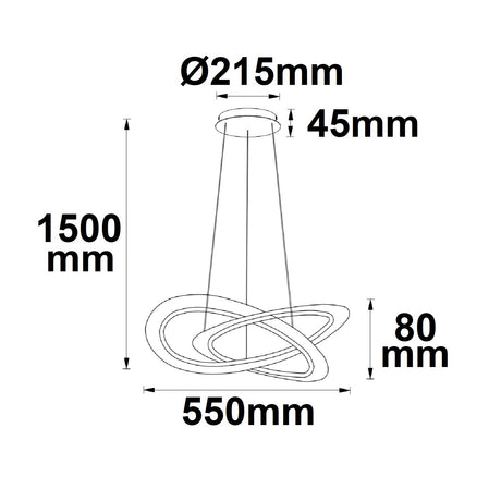 LED Hängeleuchte Design 600 weiß 40W rund 3000K dimmbar - Beleuchtung