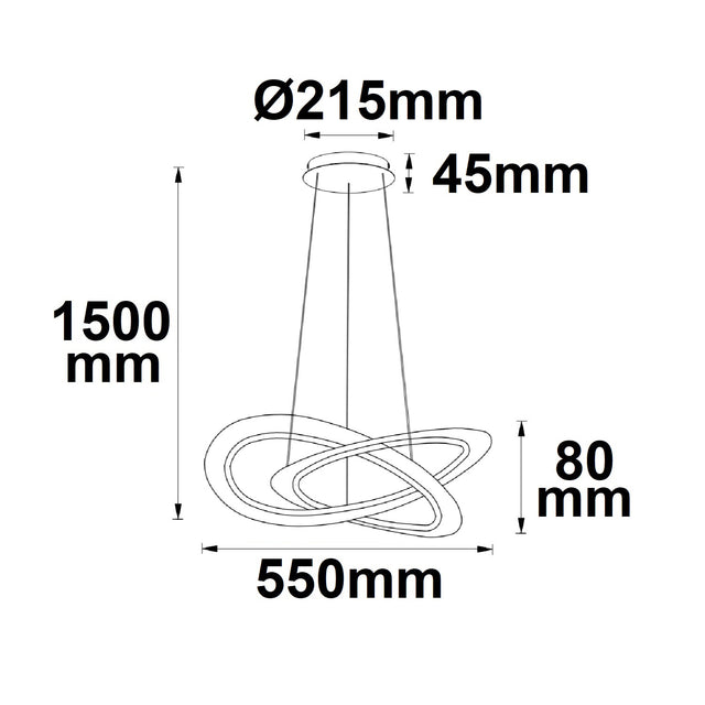 LED Hängeleuchte Design 600 weiß 40W rund 3000K dimmbar - Beleuchtung
