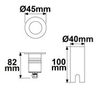 LED Bodeneinbaustrahler rund 45mm Edelstahl 12-24V IP67 3W 30° warmweiß - Beleuchtung