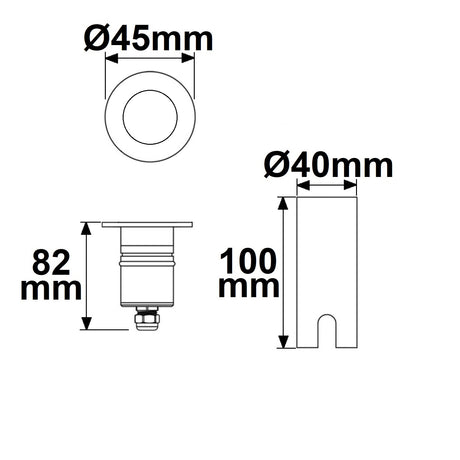 LED Bodeneinbaustrahler rund 45mm Edelstahl 12-24V IP67 3W 30° warmweiß - Beleuchtung