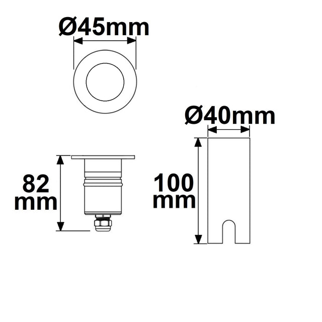 LED Bodeneinbaustrahler rund 45mm Edelstahl 12-24V IP67 3W 30° warmweiß - Beleuchtung