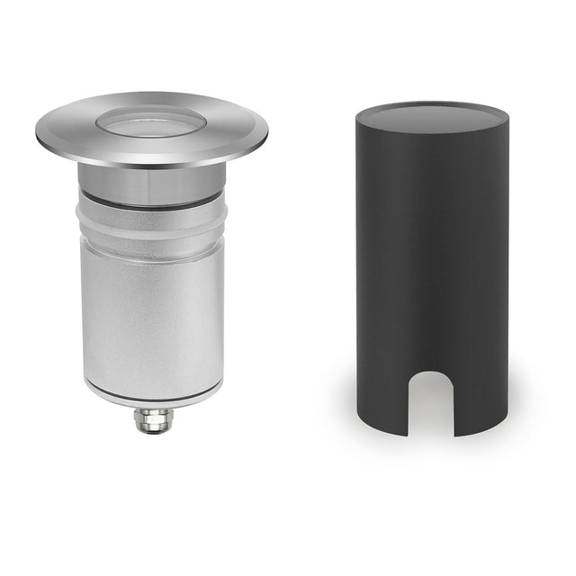 LED Bodeneinbaustrahler rund 55mm Edelstahl 12-24V IP67 3W 10° warmweiß - Beleuchtung