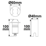LED Bodeneinbaustrahler rund 2SIDE 60mm schwarz 12-24V IP67 3W 60° warmweiß - Beleuchtung