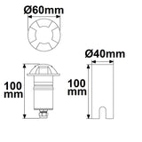 LED Bodeneinbaustrahler rund 4SIDE 60mm schwarz 12-24V IP67 3W 60° warmweiß - Beleuchtung