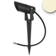 LED Gartenstrahler rund Aluminium schwarz 12-24V IP65 6W 30° warmweiß inkl. Erdspieß - Beleuchtung