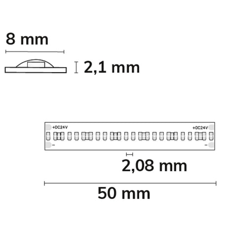 LED COB927 Linear Flexband 24V DC 8W IP20 2700K 5m Rolle 480 LED/m - Beleuchtung