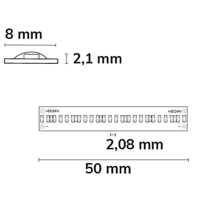 LED COB965 Linear Flexband 24V DC 8W IP20 6500K 5m Rolle 480 LED/m - Beleuchtung