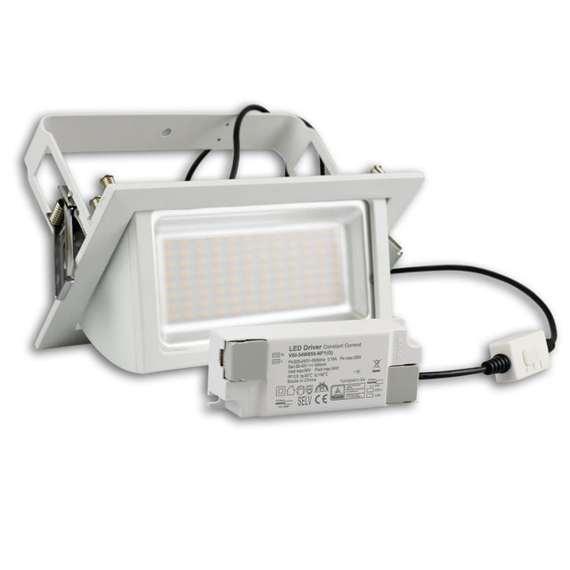 LED Shop-Downlight Box 32W ausschwenkbar weiß ColorSwitch 3000|4000|6000K dimmbar - Beleuchtung