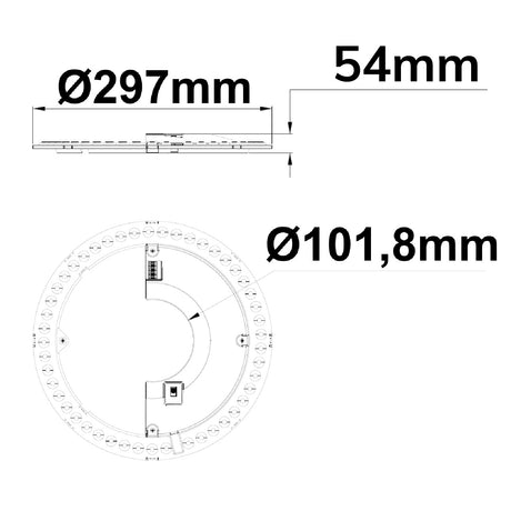 LED Umrüstplatine 297mm 24W 160 lm/W mit Haltemagnet Color 3000|4000|6000K dimmbar - Beleuchtung