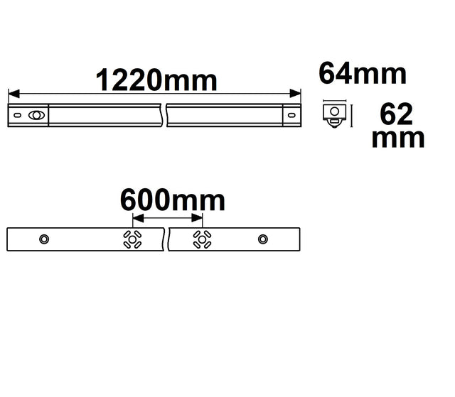 LED Balkenleuchte 120cm IP42 PowerSwitch 22|27|32|37W 150 lm/W ColorSwitch 3000|4000|6000K - Beleuchtung