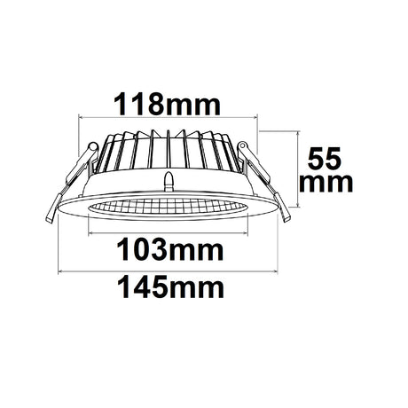 LED Downlight Reflektor 9W 60° 150lm/W UGR<19 ColorSwitch 3000|4000|6000K dimmbar - Beleuchtung